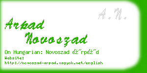 arpad novoszad business card